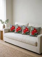 Marakes Pomegranate set of 4 cushion covers – four cushions on a sofa