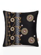 Noir Black & Gold set of 4 cushion covers – on a white background