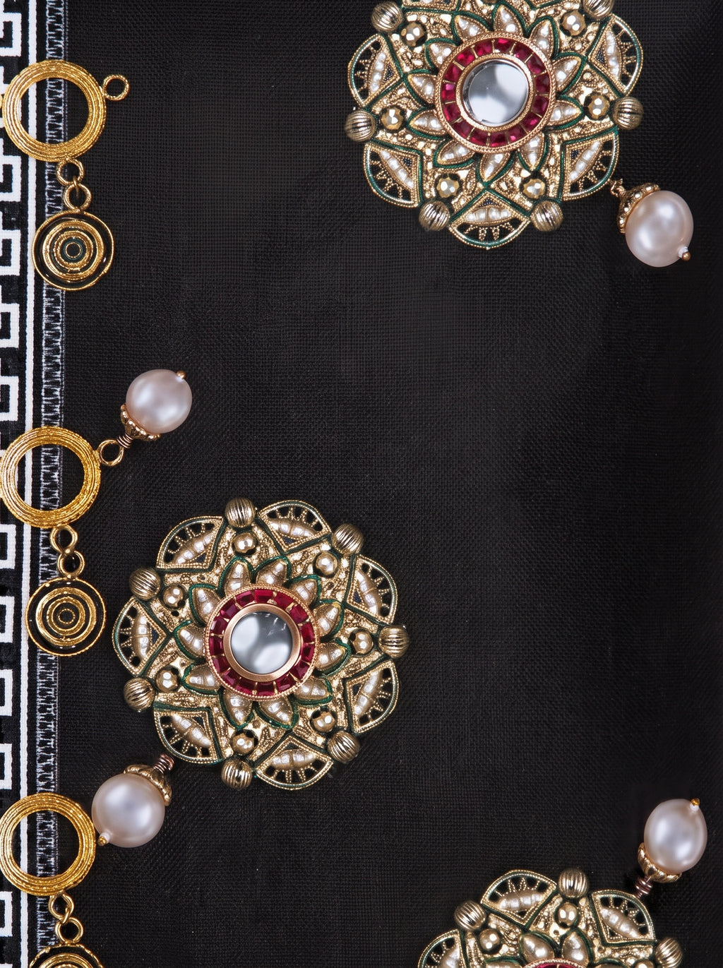 Noir Black & Gold set of 2 cushion covers – pattern and texture close-up