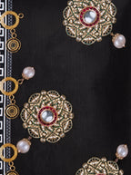 Noir Black & Gold set of 4 cushion covers – pattern and texture close-up