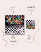 Dama Checkerboard Floral Set of 4 Placemats + Coasters – image 7