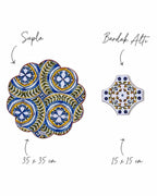 Marakes Marokkanische Fliese Set aus 4 Platzsets + Untersetzern – Bild 7