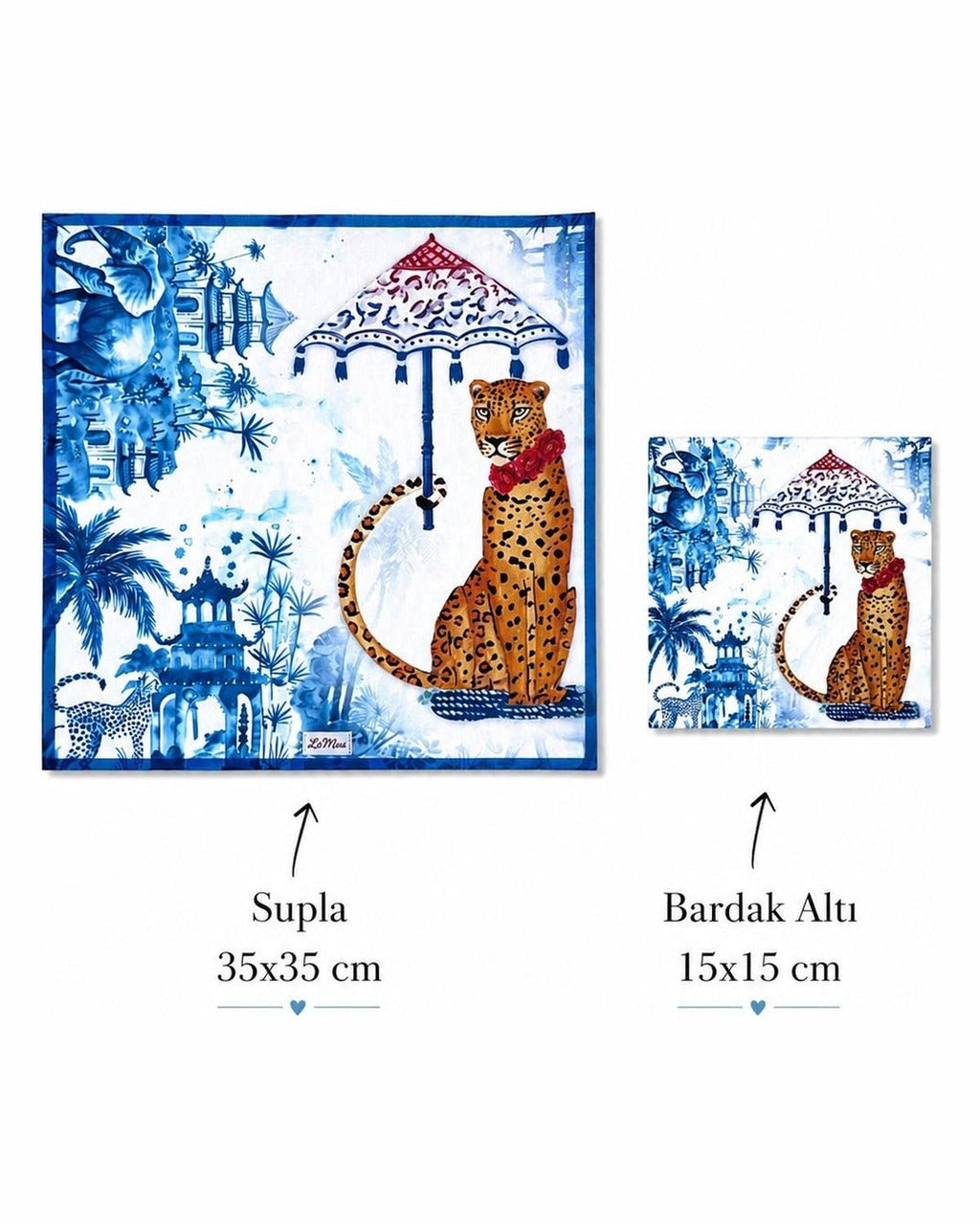 Safari Leopard Set aus 4 Platzsets + Untersetzern – Bild 7