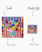 Viva Striped Floral Set of 4 Placemats + Coasters – image 7