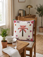 Palm Palm Tree set of 2 cushion covers – in a living room
