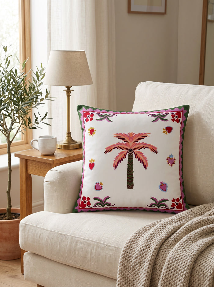 Palm Palm Tree — Set of 2 Cushion Covers 40x40 cm, Zippered, Stain-Resistant