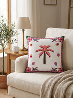 Palm Palm Tree set of 4 cushion covers – close-up on a sofa