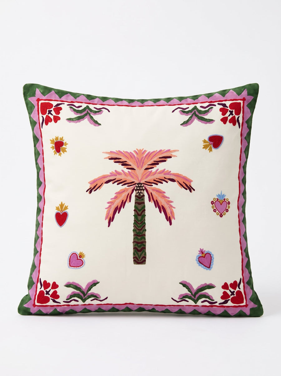 Palm Palm Tree — Set of 4 Cushion Covers 40x40 cm, Zippered, Stain-Resistant