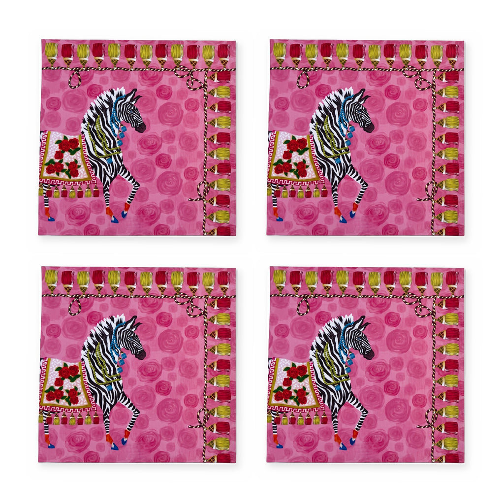 Pink Zebra 4er-Set Platzsets – Set-Inhalt