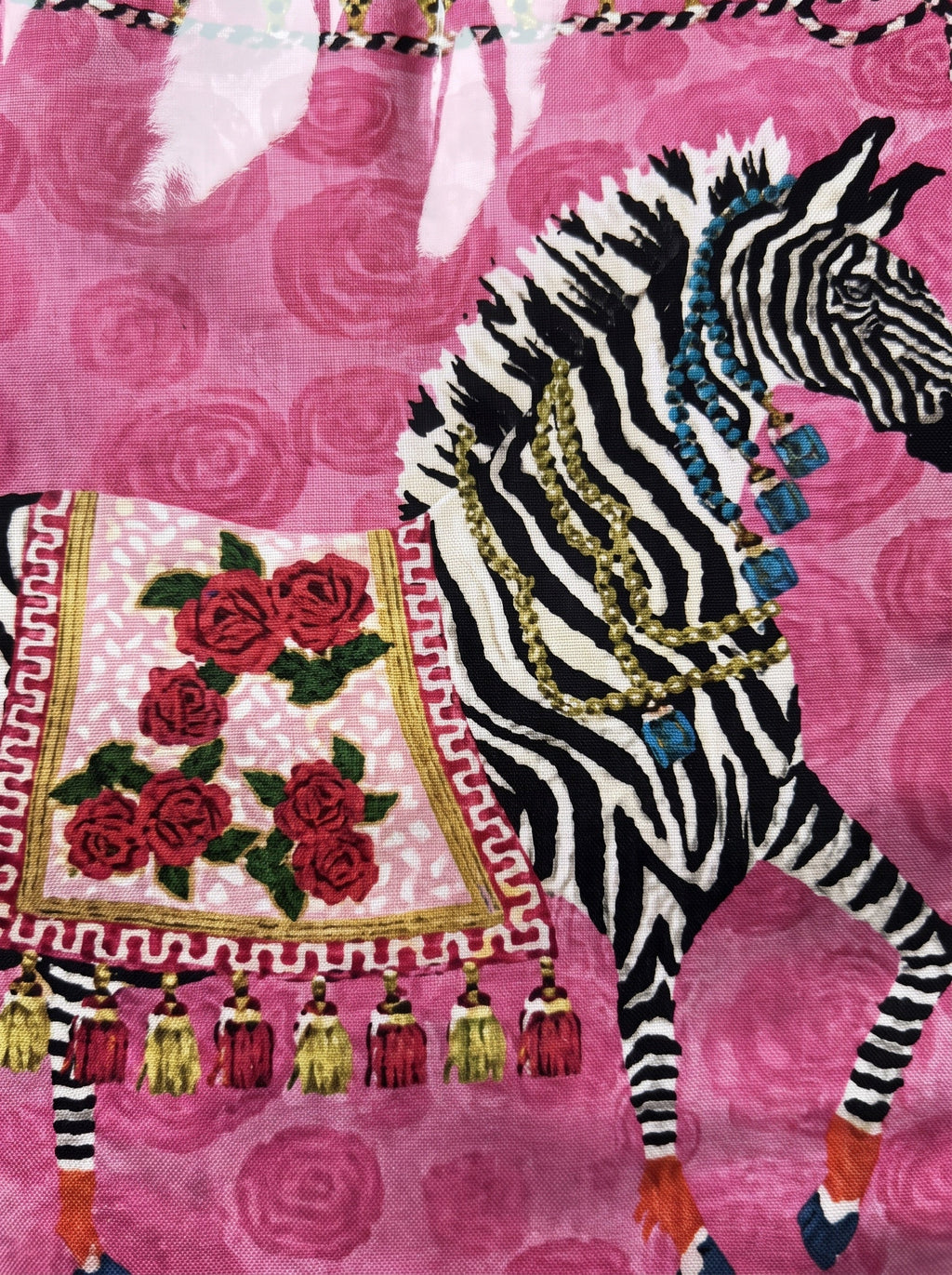 Pink Zebra set of 4 cushion covers – pattern and texture close-up
