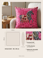Pink Zebra set of 2 cushion covers – size card 40x40 cm
