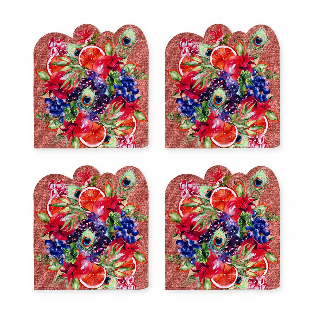 Rio Pfau & Früchte 4er-Set Platzsets – Set-Inhalt