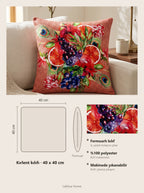 Rio Peacock & Fruit set of 4 cushion covers – size card 40x40 cm