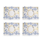 Royal Blaue Blüten & Vögel 4er-Set Platzsets – Set-Inhalt