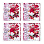 Ruby Blumenstrauß & Granatapfel 4er-Set Platzsets – Set-Inhalt