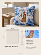 Safari Leopard 4er-Set Kissenbezüge – Maßkarte 40x40 cm