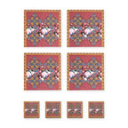 Safi Iznik-Fliese & Rose Set aus 4 Platzsets + Untersetzern – Set-Inhalt