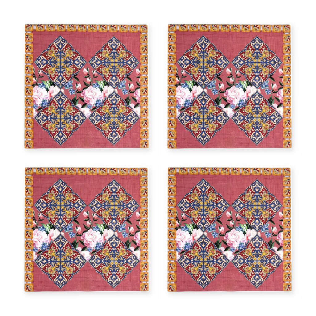 Safi Iznik-Fliese & Rose 4er-Set Platzsets – Set-Inhalt