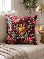 Sole Sun & Floral set of 4 cushion covers – close-up on a sofa