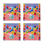 Viva Streifen & Blüten 4er-Set Platzsets – Set-Inhalt