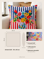 Viva Streifen & Blüten 4er-Set Kissenbezüge – Maßkarte 40x40 cm