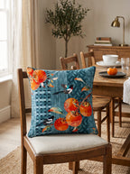 Zen Birds & Fruit set of 2 cushion covers – in a living room