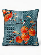 Zen Birds & Fruit set of 2 cushion covers – on a white background