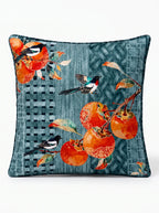 Zen Birds & Fruit set of 4 cushion covers – on a white background