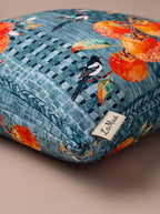 Zen Birds & Fruit set of 4 cushion covers – edge and seam close-up